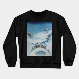 Houses on the Hills in the Snow Crewneck Sweatshirt